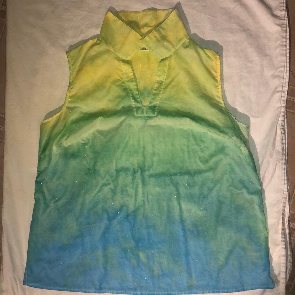 Custom dye Re-colored sleeveless ladies blouse